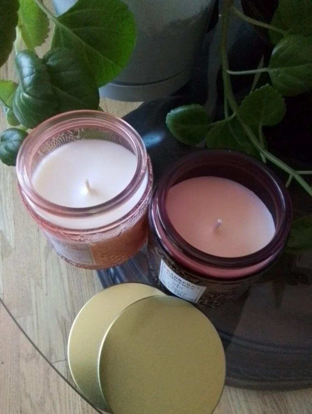 Calming Rose & Amber Scented Candle - Pink